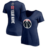 Washington Wizards Women's Playmaker Personalized Name & Number V-Neck T-Shirt - Navy for sale