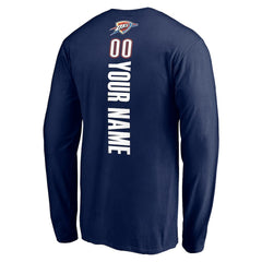 Oklahoma City Thunder Playmaker Personalized Name & Number Long Sleeve T-Shirt - Navy online