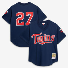David Ortiz Minnesota Twins 2002 Cooperstown Collection Mesh Batting Practice Jersey Navy