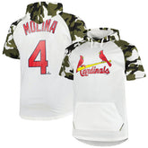 Yadier Molina St. Louis Cardinals Player Big & Tall Raglan Hoodie T-Shirt White/Camo