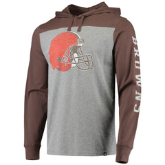 Cleveland Browns '47 Franklin Wooster Long Sleeve Hoodie T-Shirt - Heathered Gray/Brown for sale