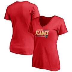 Calgary Flames Fanatics Women's Plus Size Mascot In Bounds V-Neck T-Shirt - Red T-shirts