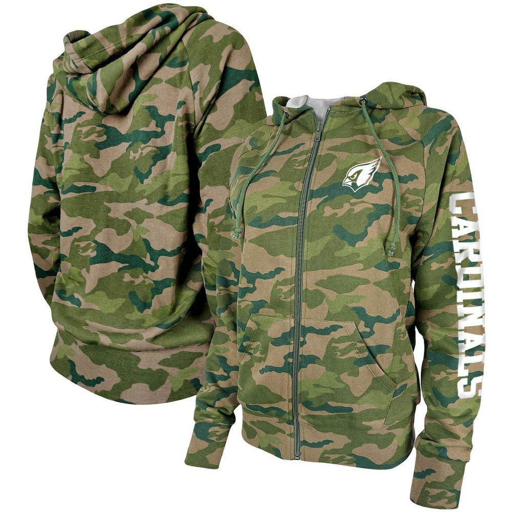 Arizona Cardinals New Era Women's Raglan Full-Zip Hoodie - Camo cheap