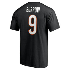 Joe Burrow Cincinnati Bengals Player Icon Name & Number T-Shirt - Black on sale