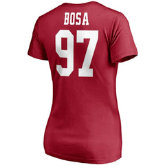 Nick Bosa San Francisco 49ers Women's Player Icon Name & Number V-Neck T-Shirt - Scarlet on sale