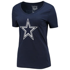 Dak Prescott Dallas Cowboys Women's Player Icon Name & Number V-Neck T-Shirt - Navy for sale