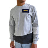 Los Angeles Chargers Refried Apparel Sustainable Angle Long Sleeve T-Shirt - Gray sale
