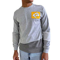 Los Angeles Rams Refried Apparel Sustainable Angle Long Sleeve T-Shirt - Gray discount