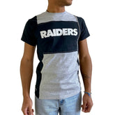 Las Vegas Raiders Refried Apparel Sustainable Split T-Shirt - Heather Gray for sale