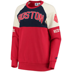 Boston Red Sox Starter Women's Baseline Raglan Pullover Sweatshirt Red/Navy