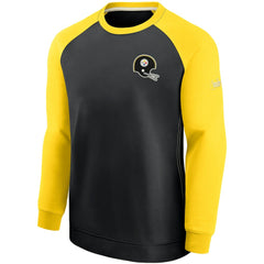 Pittsburgh Steelers Historic Raglan Crew Performance Sweater - Black/Gold outlet