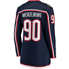 Elvis Merzlikins Columbus Blue Jackets Fanatics Women's Home Breakaway Jersey - Navy Jerseys