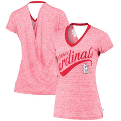 St. Louis Cardinals Touch Women's Hail Mary V-Neck Back Wrap T-Shirt Red