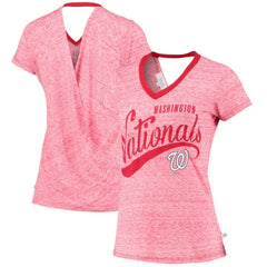 Washington Nationals Touch Women's Hail Mary V-Neck Back Wrap T-Shirt Red