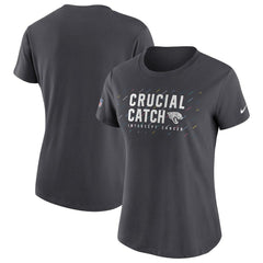 Jacksonville Jaguars Women's NFL Crucial Catch Performance T-Shirt - Anthracite sale