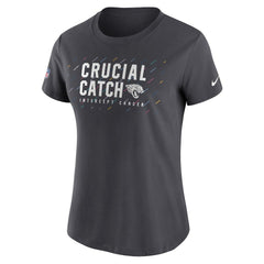 Jacksonville Jaguars Women's NFL Crucial Catch Performance T-Shirt - Anthracite sale