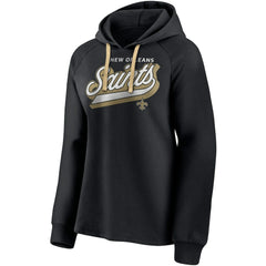 New Orleans Saints Women's First Contact Raglan Pullover Hoodie - Black cheap