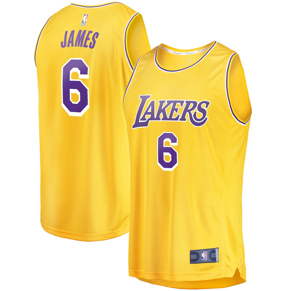LeBron James Los Angeles Lakers #6 Fast Break Replica Player Jersey Gold - Icon Edition on sale
