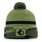Ottawa Senators Fanatics Military Appreciation Cuffed Knit Hat with Pom - Camo Hats