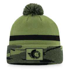 Ottawa Senators Fanatics Military Appreciation Cuffed Knit Hat with Pom - Camo Hats