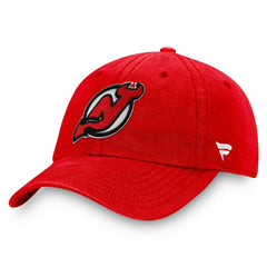 New Jersey Devils Fanatics Core Primary Logo Adjustable Hat - Red Jerseys