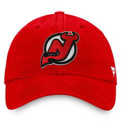 New Jersey Devils Fanatics Core Primary Logo Adjustable Hat - Red Jerseys