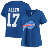 Josh Allen Buffalo Bills Women's Plus Size Name & Number V-Neck T-Shirt - Royal for sale