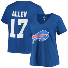 Josh Allen Buffalo Bills Women's Plus Size Name & Number V-Neck T-Shirt - Royal for sale