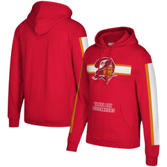 Tampa Bay Buccaneers Three Stripe Pullover Hoodie - Red for sale