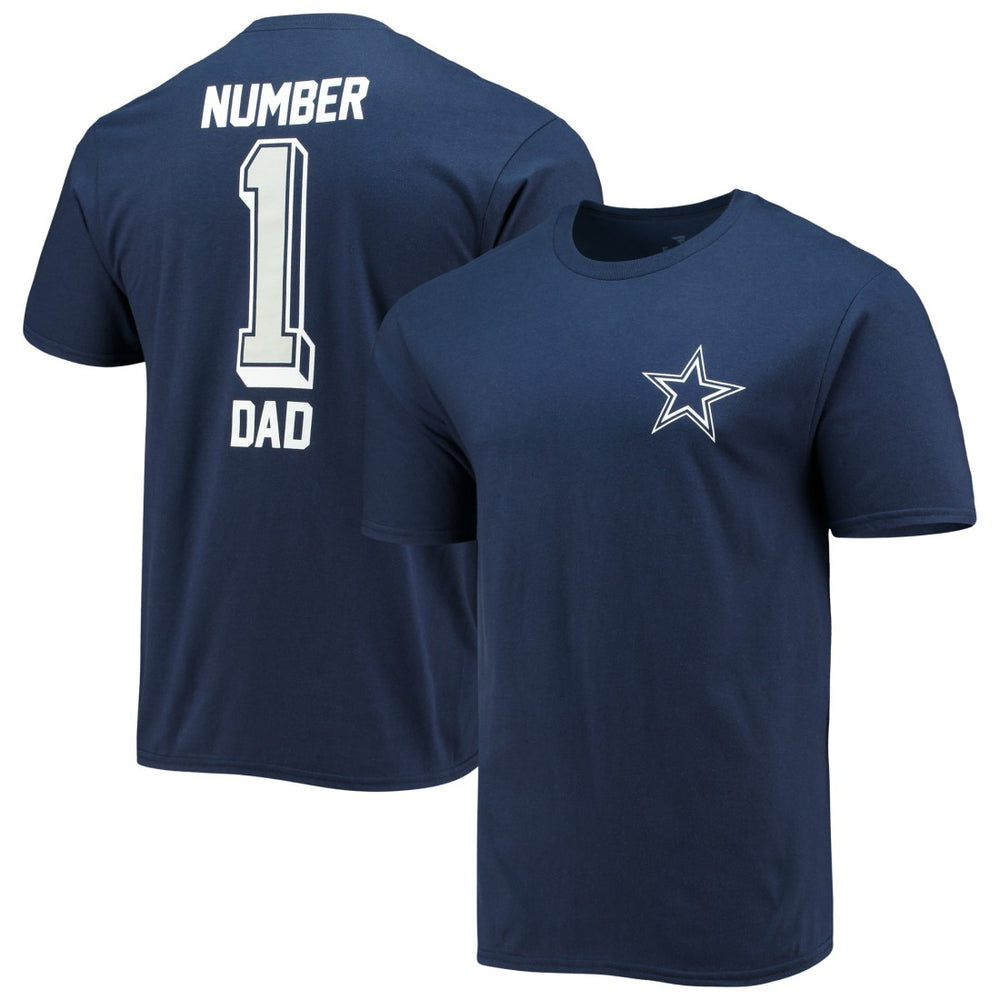Dallas Cowboys #1 Dad T-Shirt - Navy on sale