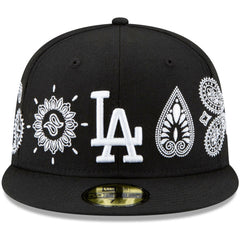 Los Angeles Dodgers Paisley Elements 59FIFTY Fitted Hat Black