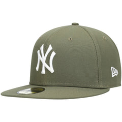 New York Yankees White Logo 59FIFTY Fitted Hat Olive