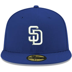 San Diego Padres White Logo 59FIFTY Fitted Hat Royal