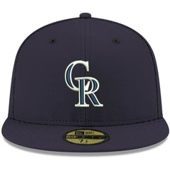 Colorado Rockies White Logo 59FIFTY Fitted Hat Navy