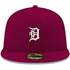 Detroit Tigers White Logo 59FIFTY Fitted Hat Cardinal