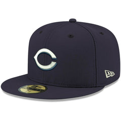 Cincinnati Reds White Logo 59FIFTY Fitted Hat Navy