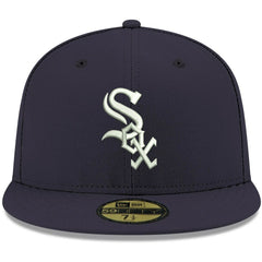 Chicago White Sox White Logo 59FIFTY Fitted Hat Navy