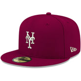 New York Mets White Logo 59FIFTY Fitted Hat Cardinal