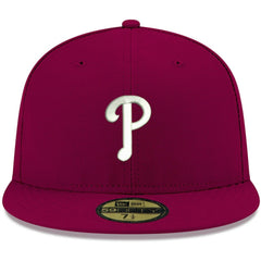 Philadelphia Phillies White Logo 59FIFTY Fitted Hat Cardinal