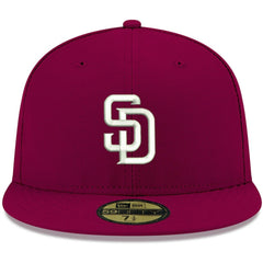 San Diego Padres White Logo 59FIFTY Fitted Hat Cardinal