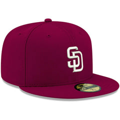 San Diego Padres White Logo 59FIFTY Fitted Hat Cardinal