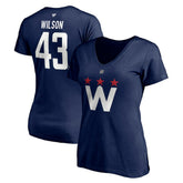 Tom Wilson Washington Capitals Fanatics Women's Authentic Stack Name & Number V-Neck T-Shirt - Navy T-shirts