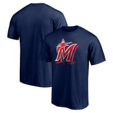 Miami Marlins Red White and Team T-Shirt Navy