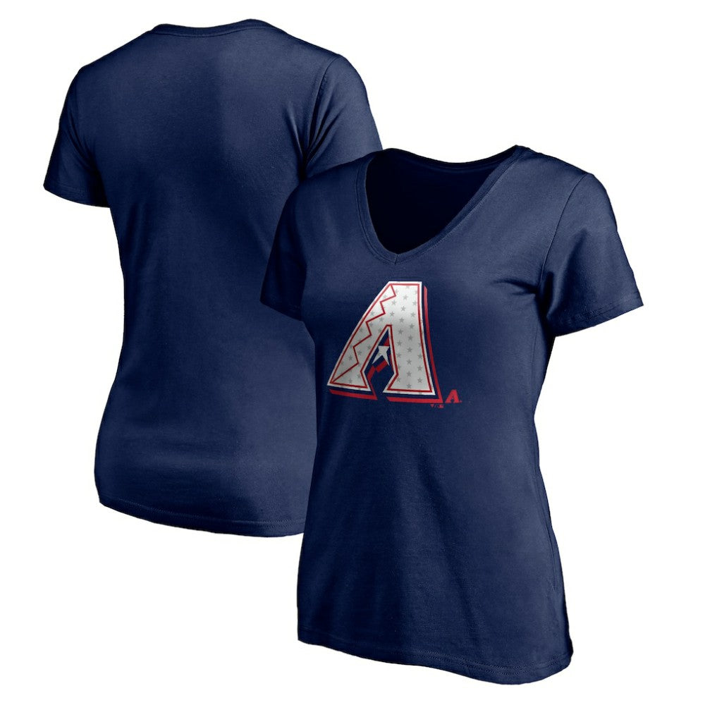 Arizona Diamondbacks Women's Red White and Team V-Neck T-Shirt Navy