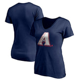 Arizona Diamondbacks Women's Red White and Team V-Neck T-Shirt Navy