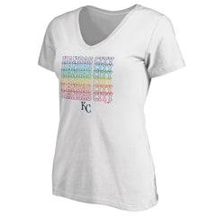 Kansas City Royals Women's City Pride V-Neck T-Shirt White