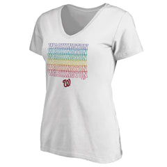 Washington Nationals Women's City Pride V-Neck T-Shirt White
