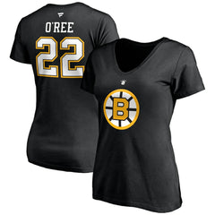 Willie O'Ree Boston Bruins Fanatics Women's Authentic Stack Retired Player Name & Number V-Neck T-Shirt - Black T-shirts