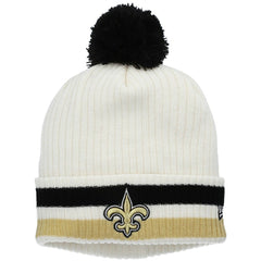 New Orleans Saints New Era Youth Retro Cuffed Knit Hat with Pom - White discount