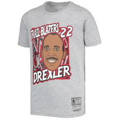 Clyde Drexler Portland Trail Blazers Youth Hardwood Classics King of the Court Player T-Shirt - Gray outlet